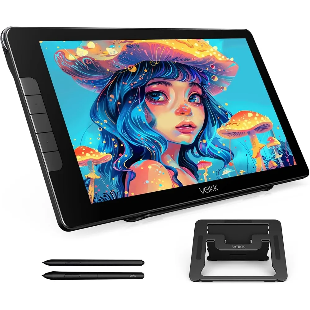 16 Inch Drawing Tablet with Screen, Full-Laminated Anti-Glare Glass, Pressure Sensitive Pen, Shortcut Keys and Adjustable Stand