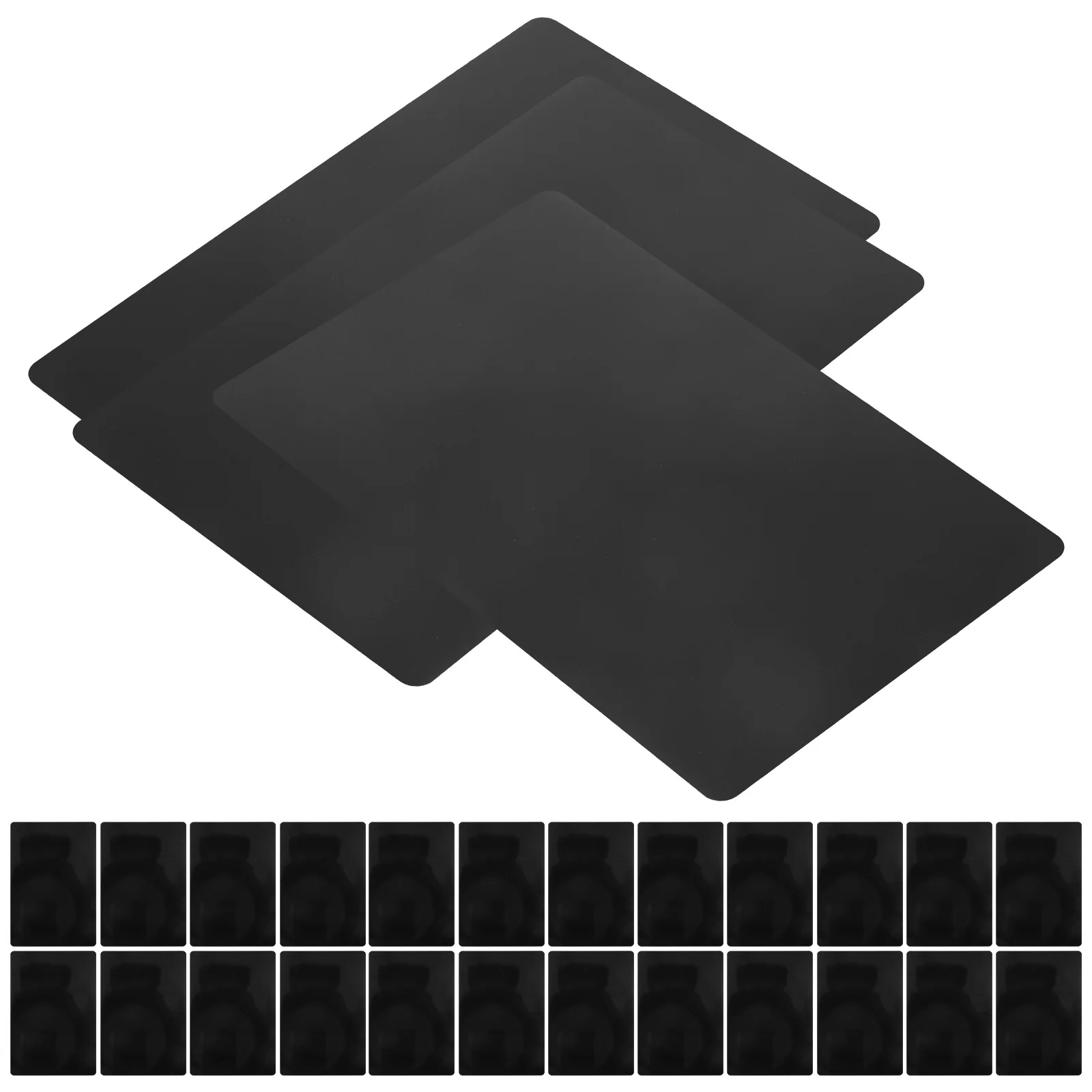 

50 Pcs Blank Cards for Making Metal Business Blanks Aluminum Engraving Black Name