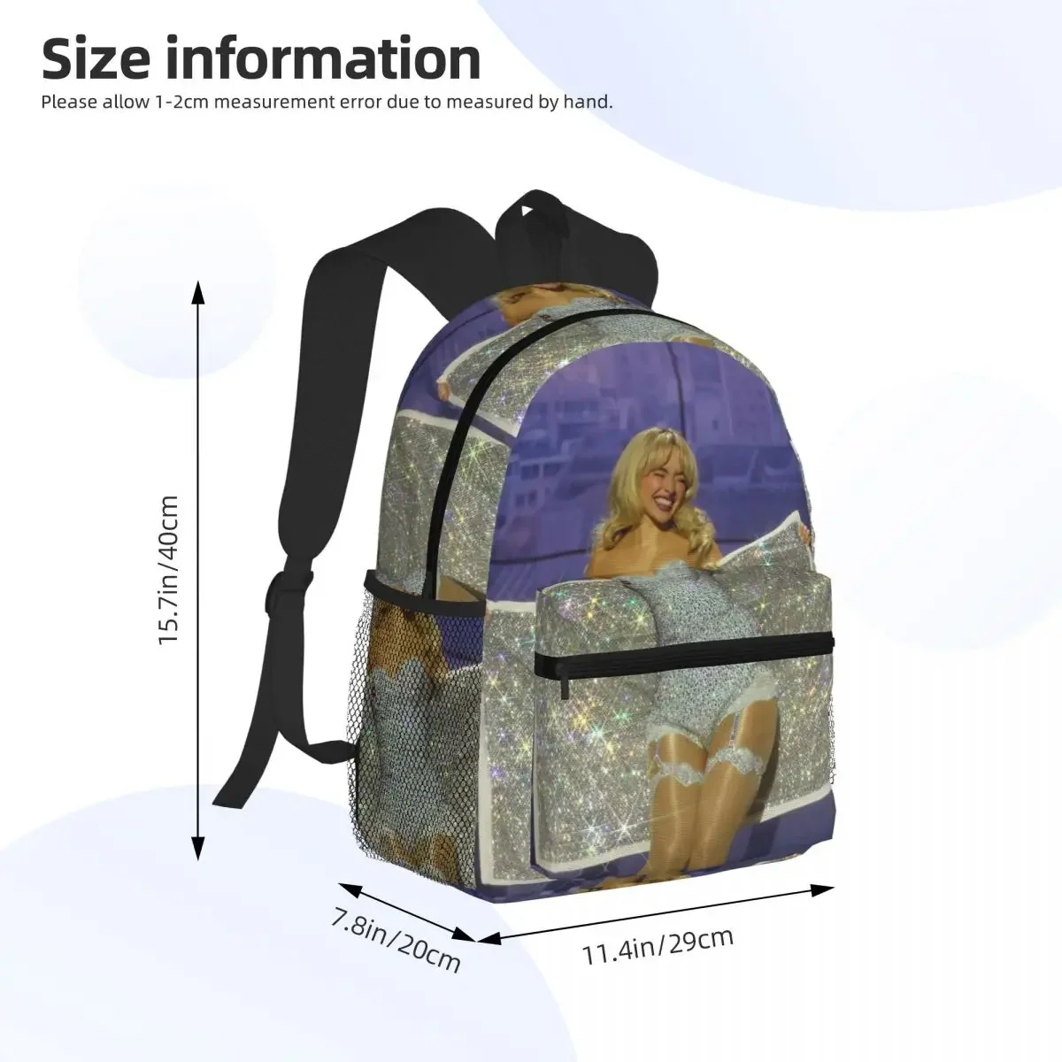 S-Sabrina Carpenter Album Singer Student Backpack School Bag Hiking Travel Daypack for Men Women Fashion Bookbag Shoulder Bags