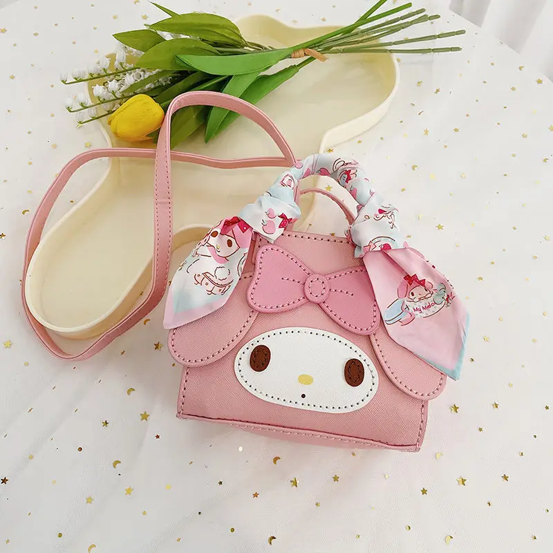 Sanrio Hello Kitty My Melody Cartoon Shoulder Bag Diy Material Package Handwoven Handbag Fashion Underarm Bag Girl Gift Tote Bag