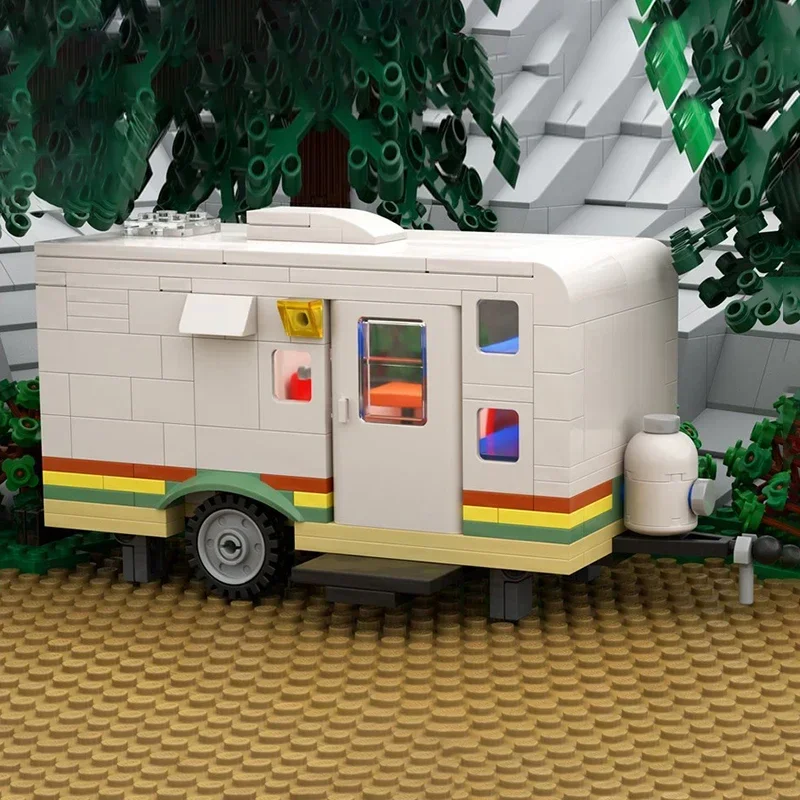 Moc Building Bricks Comfortable Camping Travel Trailer Caravan Model Building Technology Modular Blocks Construstion Toy Gifts