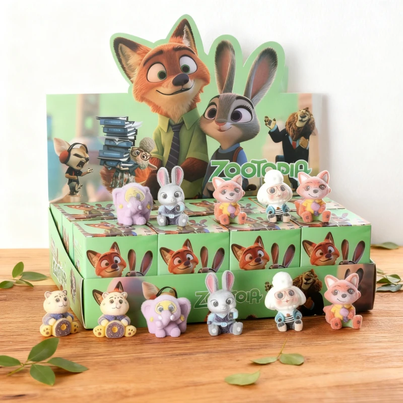 

12 шт., серия Zootopia, слепая коробка, фигурки Джуди Хоппс, Ник Уайлд, милые животные, коллекция игрушек, модель, день рождения, загадочный подарок