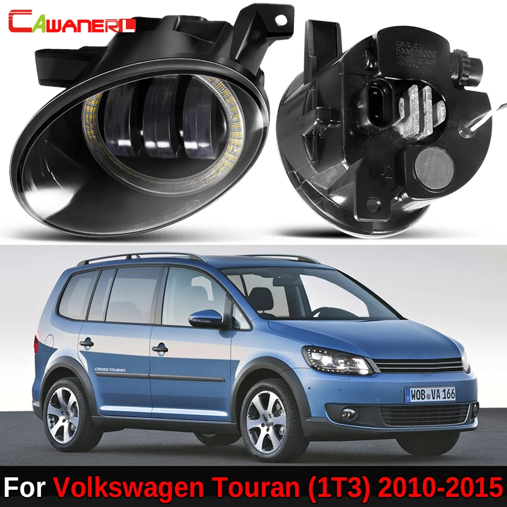 1 Pair 30W Car Right + Left LED Fog Light DRL Angel Eye Daylight For VW Volkswagen Touran (1T3) 2010 2011 2012 2013 2014 2015