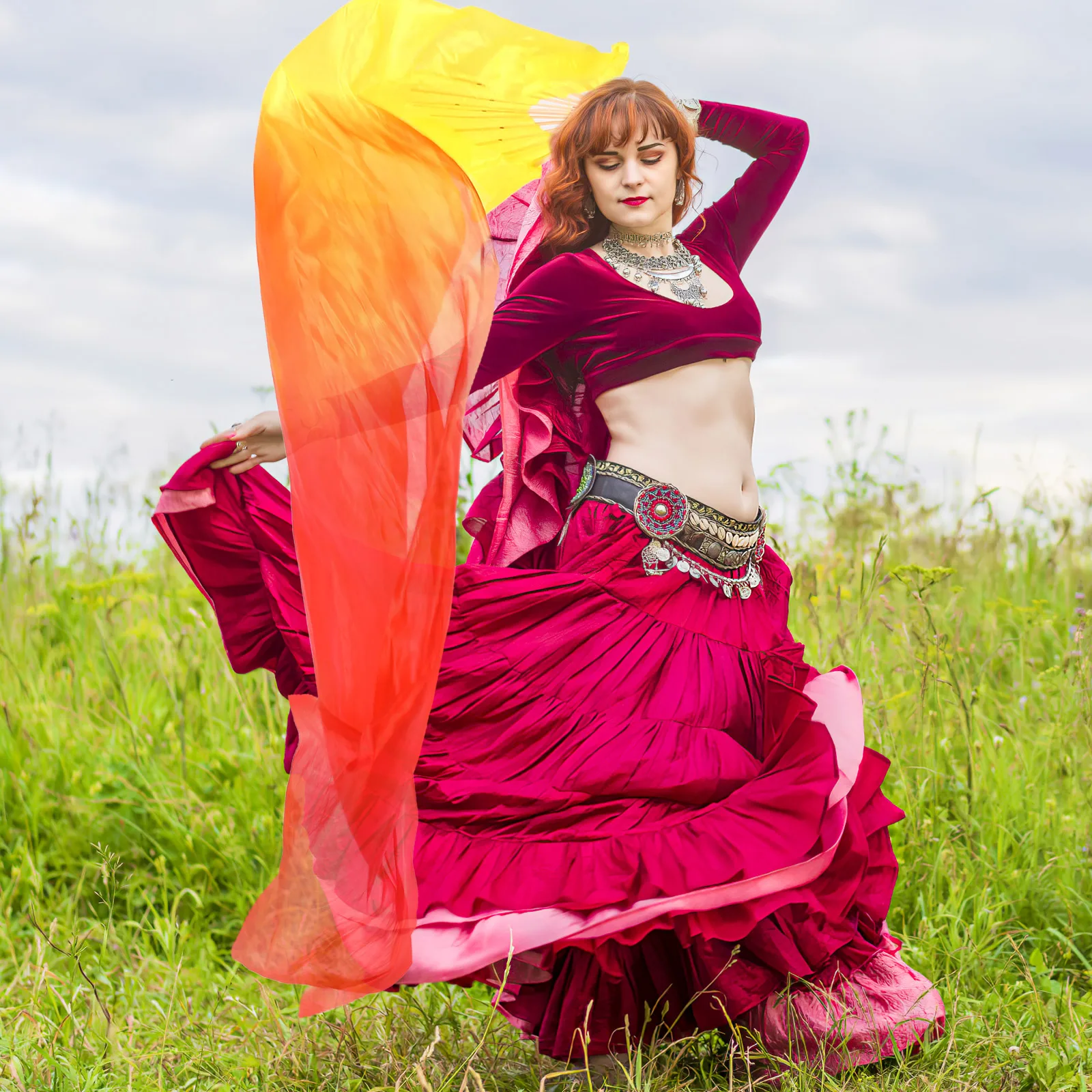 

Dance Fan Fabric Women Belly Chinese Stage Silk Fan Performance Fans Foldable Durable Silk Bamboo Dance Supplies