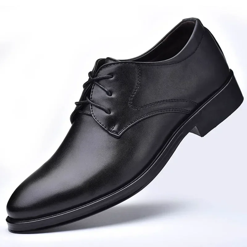 2025 Man Formal Black Leather Men Lace Up Oxfords Business Casual Shoes Tailor-made Suits Botines Para Hombres Zapatillas Male