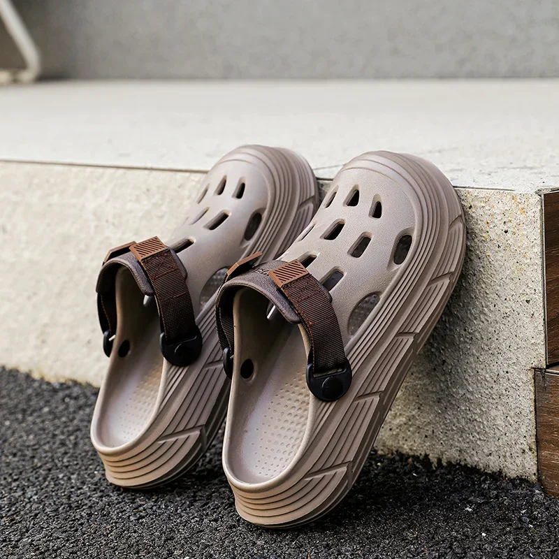 

Men Anti-slip Garden Hole Shoes Male Soft Cozy Summer EVA Beach Sandals Boys House Home Indoor Outdoor Slippers Footwear