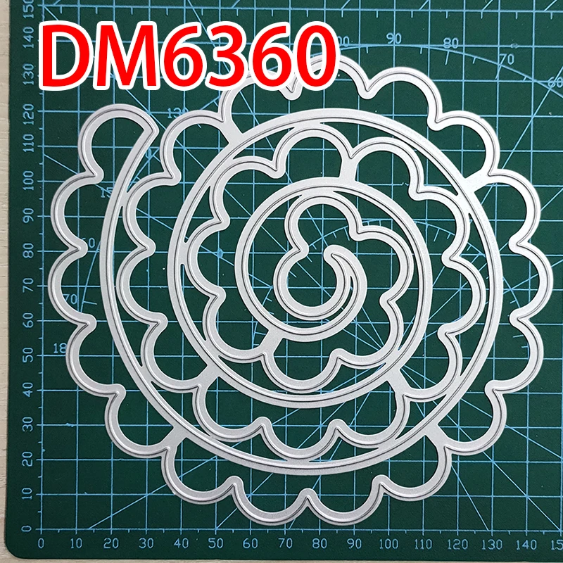 New Large spiral flower metal cutting die mould scrapbook decoration embossed photo album decoration card making DIY handicrafts