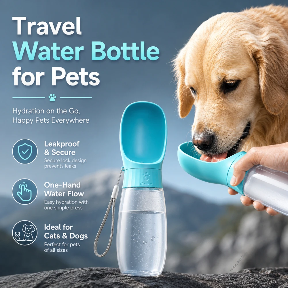 300ml 500ml Travel Pet Water Bottle 1PC Integrated Bowl Design Portable Water Cup for Dogs Cats Outdoor Travel