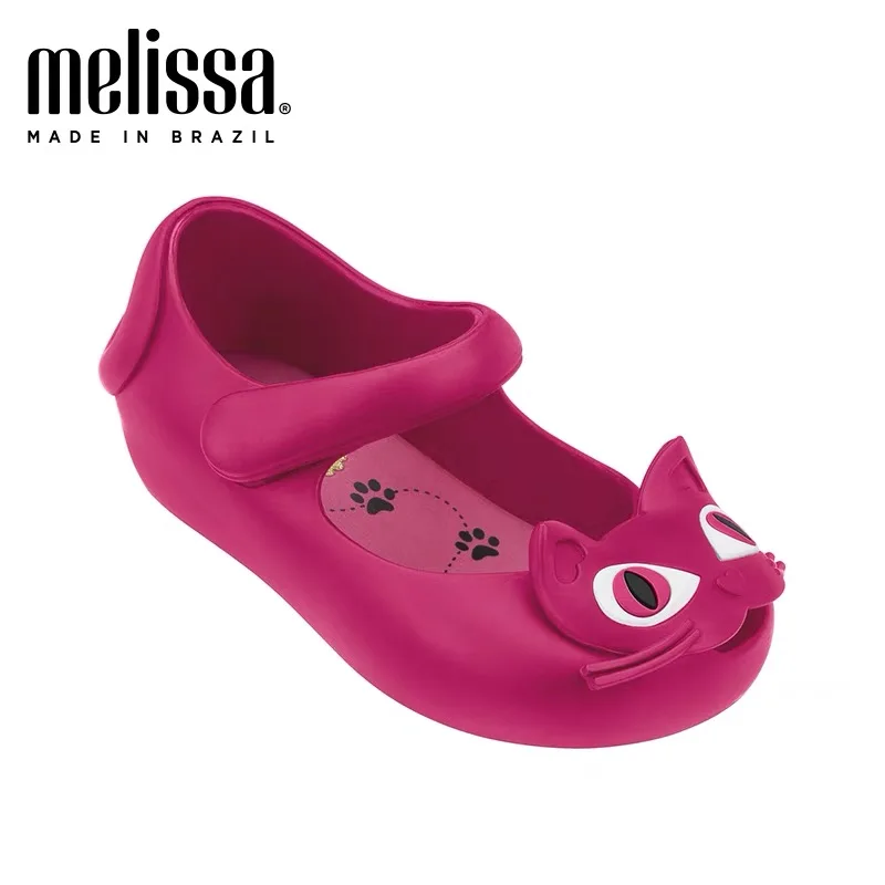 Mini Melissa Lovely Cat Girl Jelly Shoes Beach Sandals 2023 New Baby Shoes Soft Candy Sandals Kids Non-slip Princess Shoes