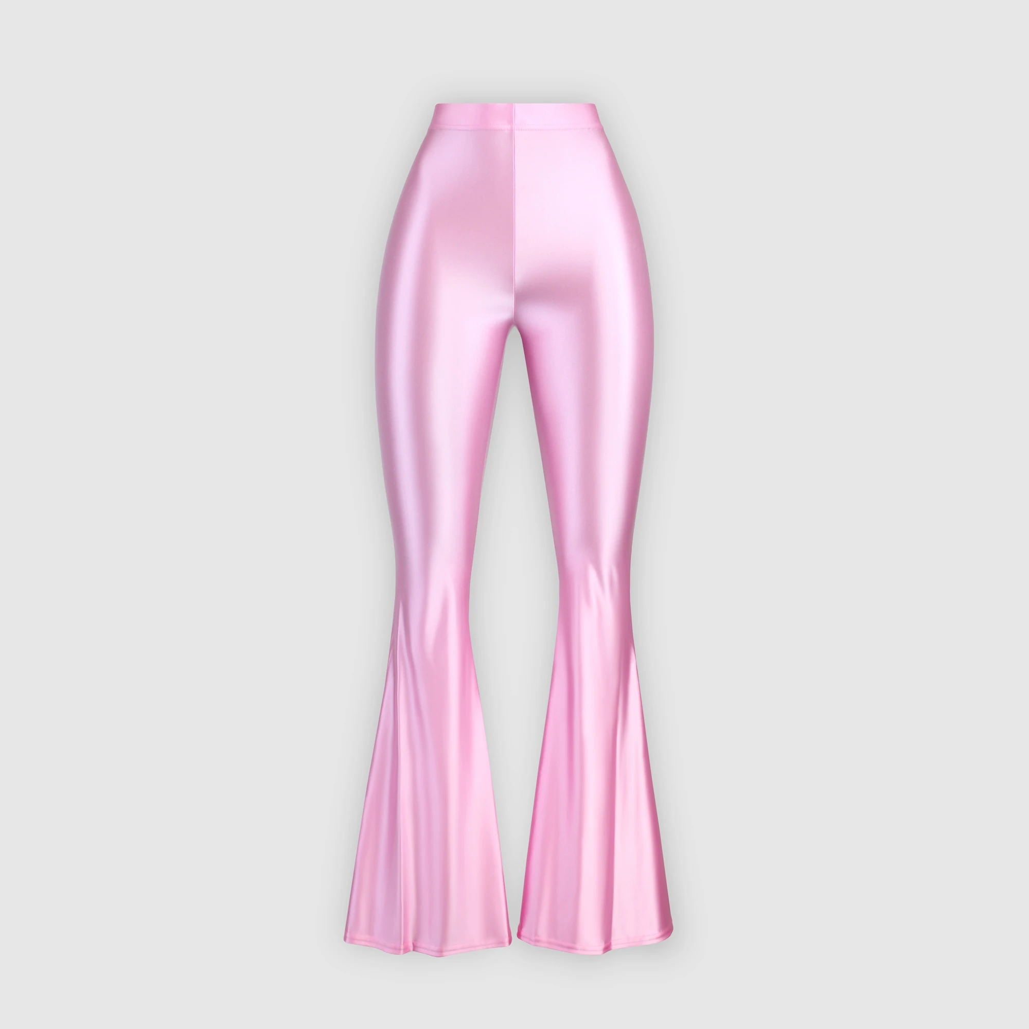 XCKNY satin glossy long pants high waisted tight flared pants shiny yoga dance sports tight pants