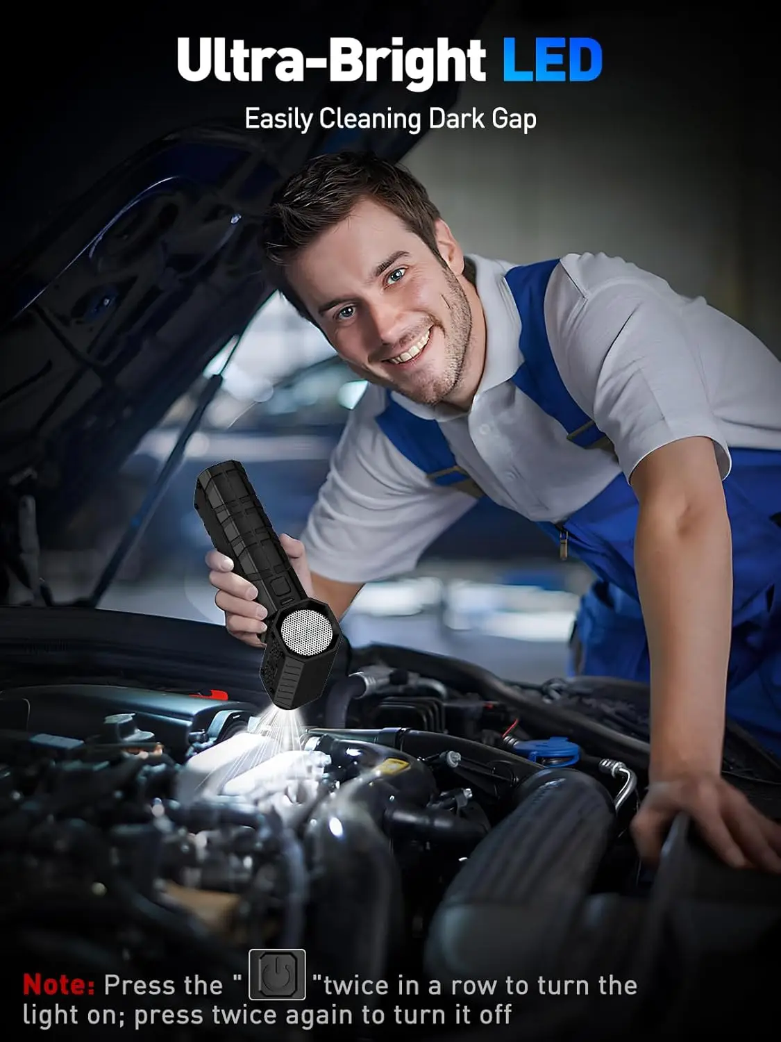 منفاخ هواء مضغوط 130K RPM منفاخ كهربائي لاسلكي مع ضوء LED، قابل للتعديل وقابل لإعادة الشحن للوحة المفاتيح والإلكترونيات والسيارة