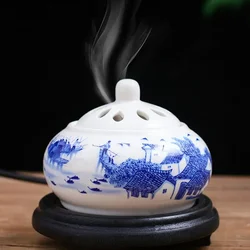 220V with EU Plug Essential Oil Furnace Timed Temperature Regulation Electric OUDH Powder Incense Burner Ceramic for Home Decor