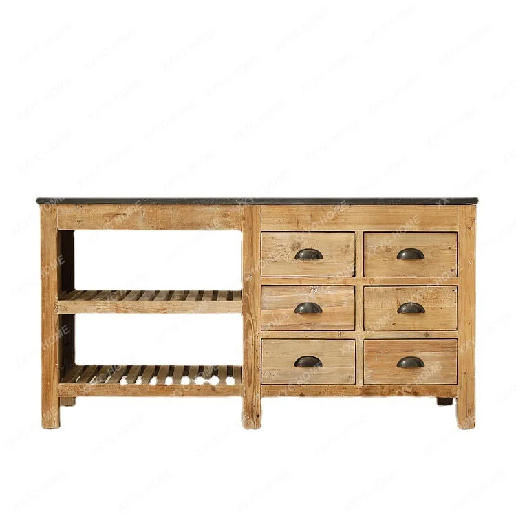 

/Solid Wood Furniture Farm Cabinet/Retro Distressed Kitchen Middle Island Sideboard Cabinet Console Chest of Drawers