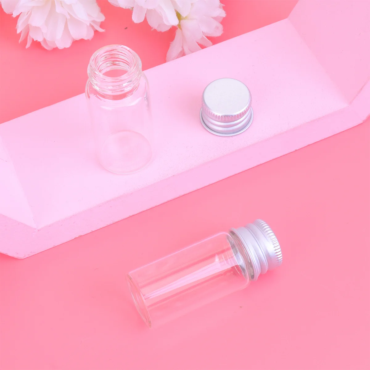 

20Pcs 10ml High-Grade Glass Bottle Clear Tube Mini Jars for DIY Wishing Necklaces Perfumes Decorations Glass Bottle