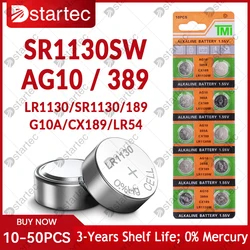 10 pz-300 pz 1.55V AG10 LR1130 SR54 389 189 SR1130 D189 LR54 batterie a bottone G10A SR1130SW cella moneta orologio giocattoli batteria a distanza