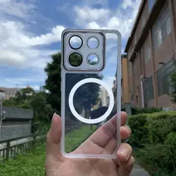 For Motorola Moto Edge 50 Neo Case Soft TPU Transparent Magnetic Lens Protective Back Cover Case For Moto edge 50 Pro 50Fusion
