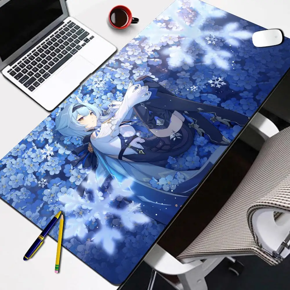 

Anime Eula Lawrence Mouse Pad Genshin Impact Keyboard Office Rubber Soft Table Mat Kawaii Girl Carpet Cartoon Gaming Pc Mousepad