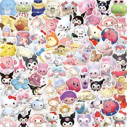 10/30/60/120pcs Cute Aesthetic Stickers Kuromi My Melody Sticker Cartoon Anime Decal Laptop Scrapbook Phone Car Sticker Kid Toy