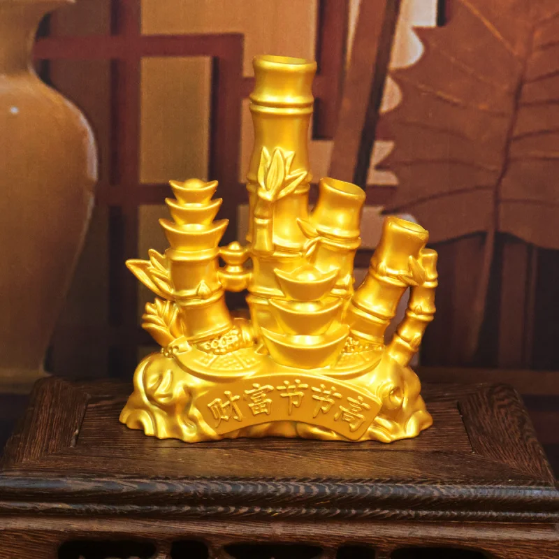 

Yuanbao Rising Bamboo Ornament for Living Room, Study Desk, Office Decoration, Promotion Gift for Leaders