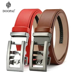 Men's Leather Belts Fashion Automatic Buckle Cowskin Male Belts Genuine Leather Luxury Belt  for Men Belt Male Strap Male Metal