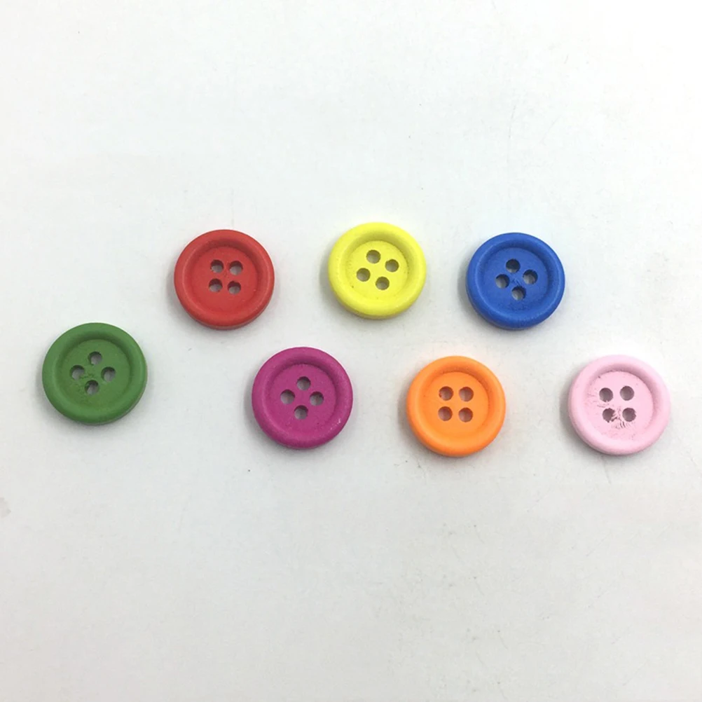 

100 pcs 15Mm Colorful Wooden Sewing Buttons 4-Eyed Clothing Accessories Diy Crafts Decoration For Shirt Coat Scrapbooking