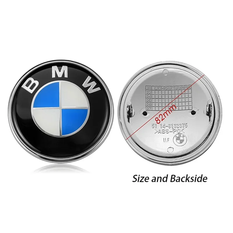 2pcs ABS 74mm 82mm Front Hood Logo Rear Trunk Emblem Badge For BMW E39 E46 E90 E30 E36 E60 G20 E87 E91 E92 1 2 3 4 5 Accessories