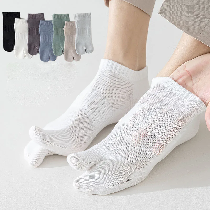 5 Pairs Short Tabi Finger Socks Men's Cotton Sweat-absorbing Odor-proof Boat Sock Spring Summer Sports Flip Flops Split Toe Sock