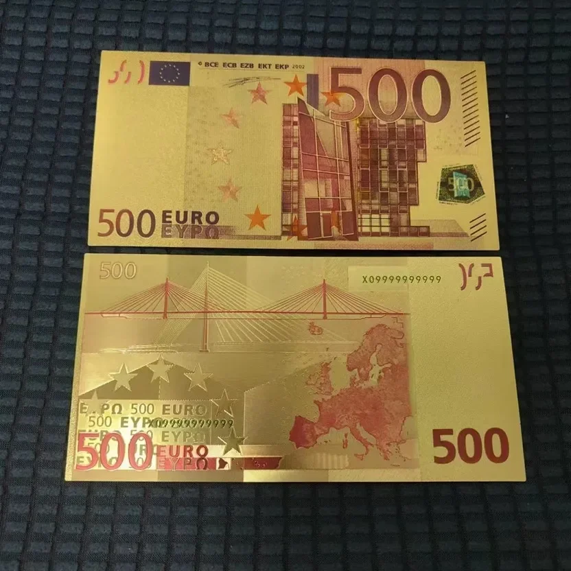 20/50/100pcs 500 EUR Gold Banknotes In 24K Gold Fake Money for Collection Gold Copy Currency Bill Money Collection