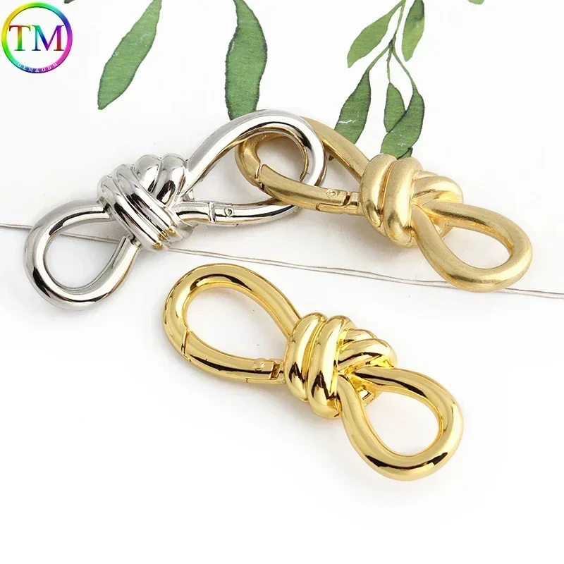 8-shape Metal Twist Knot Spring Ring Open Buckle For Women Bags Handbag Shoulder Belt Strap Connector Hooks Jewelry Accessories