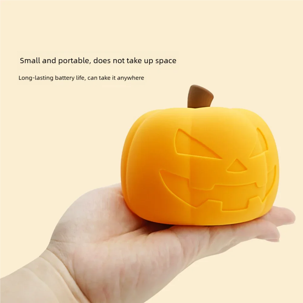 Pumpkin silicone pat night light Halloween ambient decorative light home sleep with night feeding soft light