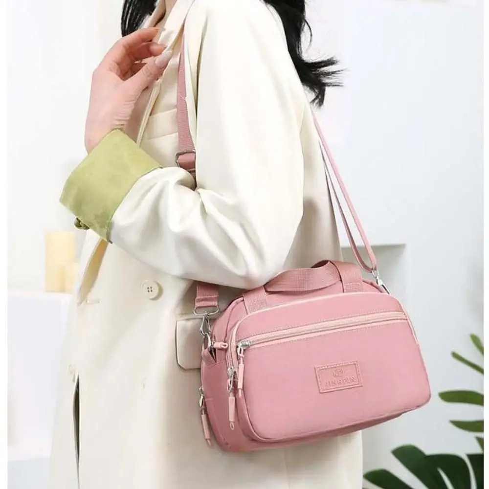 

Casual Multi Pouch Zipper Crossbody Bag Nylon Korean Style Shoulder Bag Solid Color Niche Design Small Phone Bag Elderly People