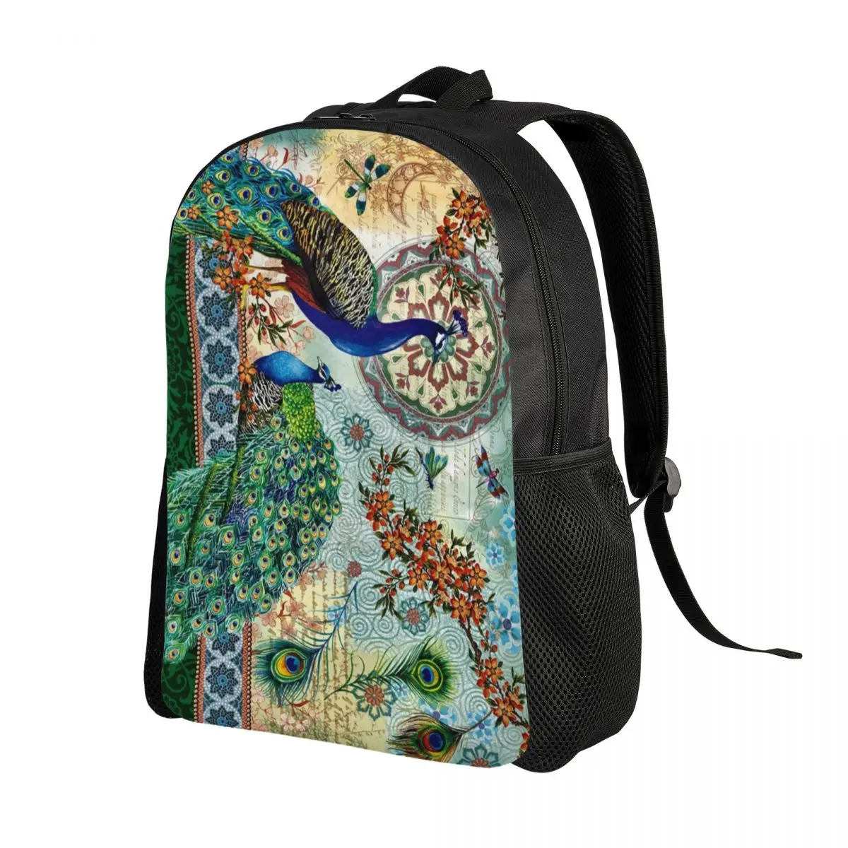 Peacock Laptop Backpack Women Men Fashion Bookbag for School College Students Feather Animal Cute And Beautiful Bags