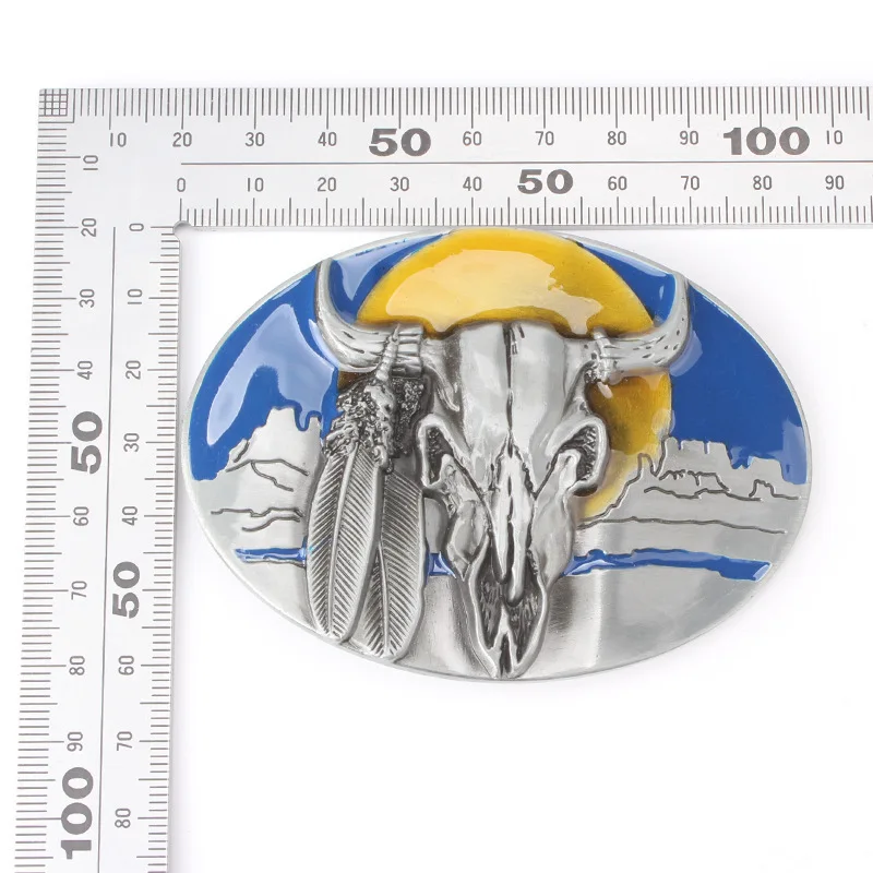 สี Bull Skull เข็มขัดหัวเข็มขัด K119