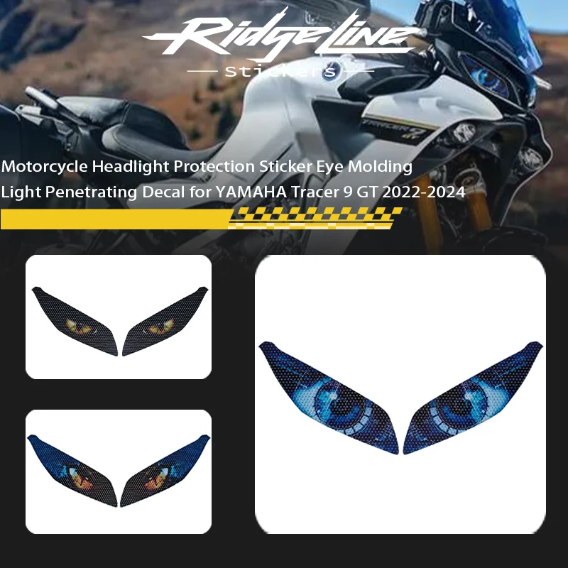 

Motorcycle Headlight Protection Sticker Eye Molding Light Penetrating Decal for YAMAHA Tracer 9 GT 2022-2024