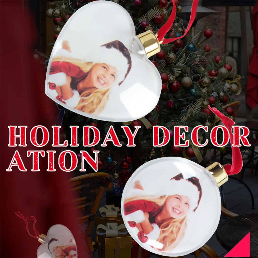 Star Shape Photo Frame Pendant Christmas Tree Hanging Ball Decoration DIY Valentine\'s Day Xmas Party Home Window Ornament