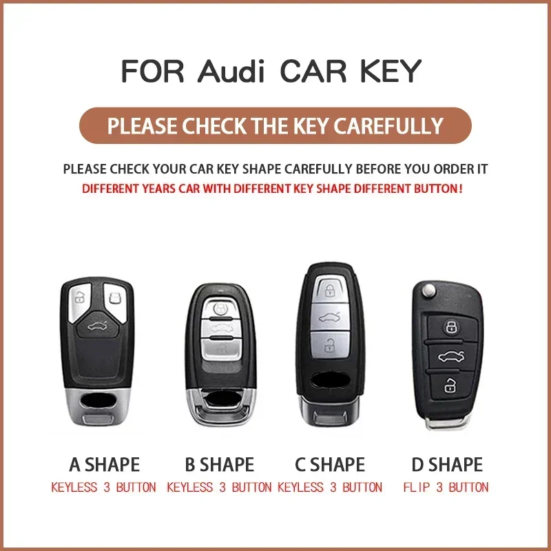 TPU Car Key Case Cover for Audi B9 C8 S7 Q5 S4 A1 A3 A4 A5 A6 A7 C5 C6 Q3 Q2 Q7 TT TTS R8 S3 S5 S4 S6 RS3 RS4 RS5 RS6 SQ5 Etron