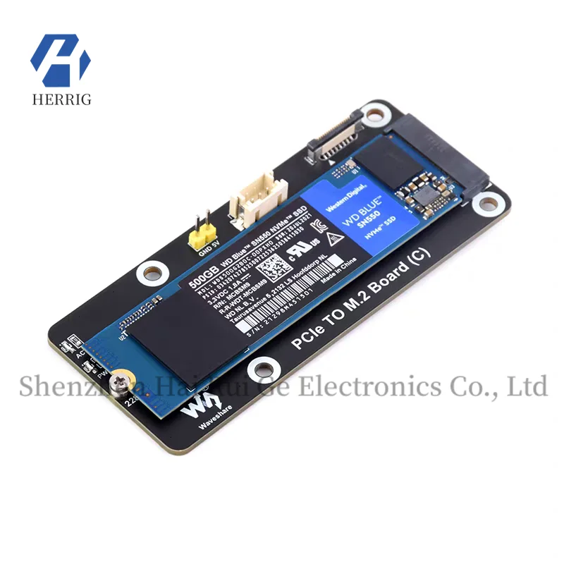MicroSnow Raspberry Pi 5 PCIe to M.2 Adapter Board Expansion Board Supports NVMe SSD Protocol High-Speed Read and Write