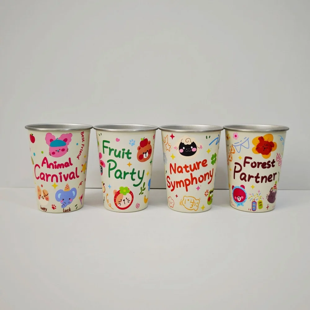 Reusable Stainless Steel Pint Cups Stainless Steel Cup Pint Cup Tumbler Water Tumbler Animal Pattern