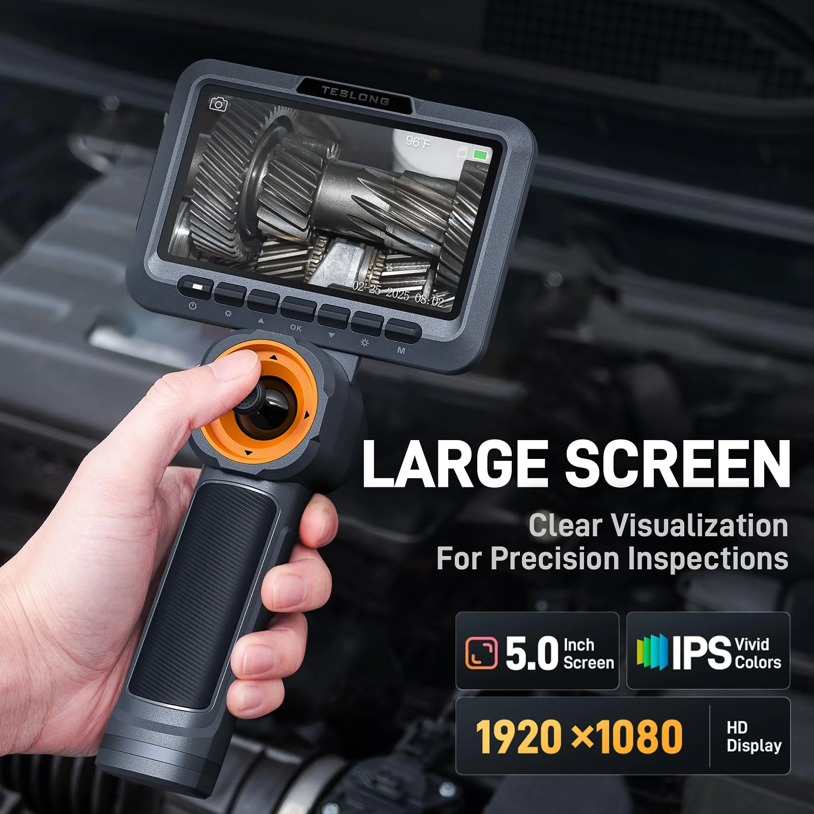 

HD1080P 5'' Monitor Industrial Inspection 6.5mm Dual Lens 4-Way Joystick Articulation Borescope Inspection Camera 360° Steerable