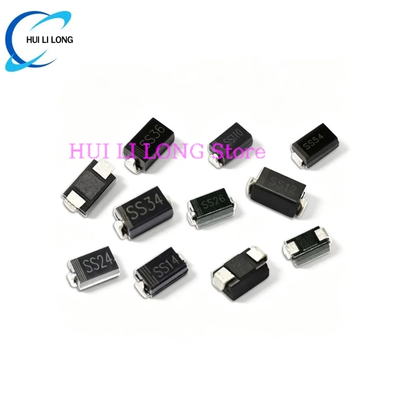 100PCS Schottky Diode M1 M4 M7 SS12 SS14 SS16 SS24 SS34 SS36 SS110 SS210 SS310 RS1M RS2M ES1D ES1J US1M SMA rectifier diode