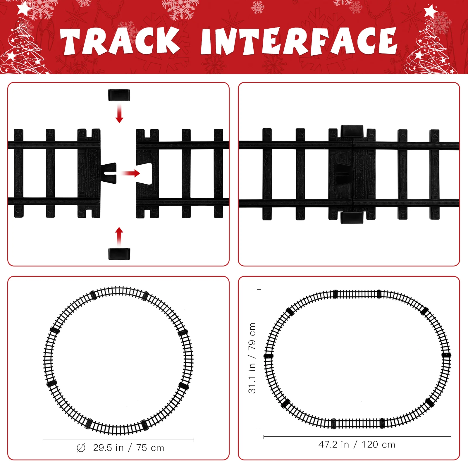 Model Train Toy Christmas Trains for Around Tree Car Track Kit Kids Locomotive Set