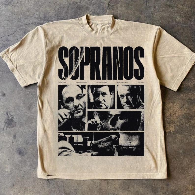 The Sopranos Classic TV Show Cotton T-shirt 2000s Graphic Print T-Shirt Summer Men Women Retro Television Merch Short Sleeve Top