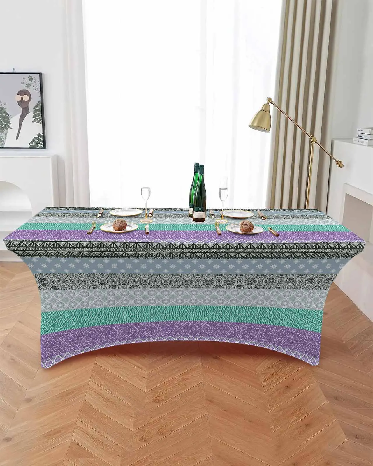 Bohemian Style Tribal Art Table Skirt Wedding Decoration Home Birthday Party Table Skirt Dessert Table Cover Home Decor