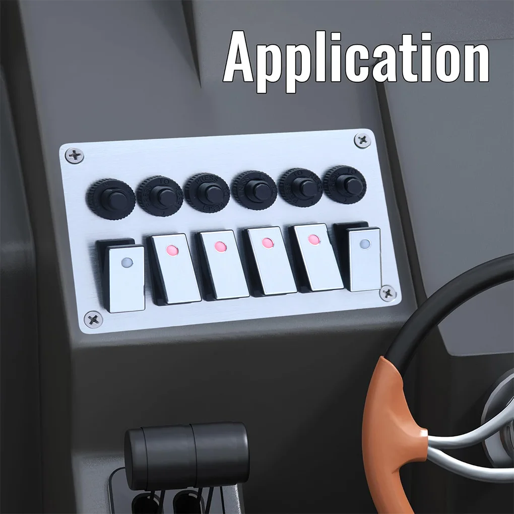 

6-бандовая алюминиевая панель кулисного переключателя с защитой от перегрузки Алюминиевый кулисный переключатель Легко читать