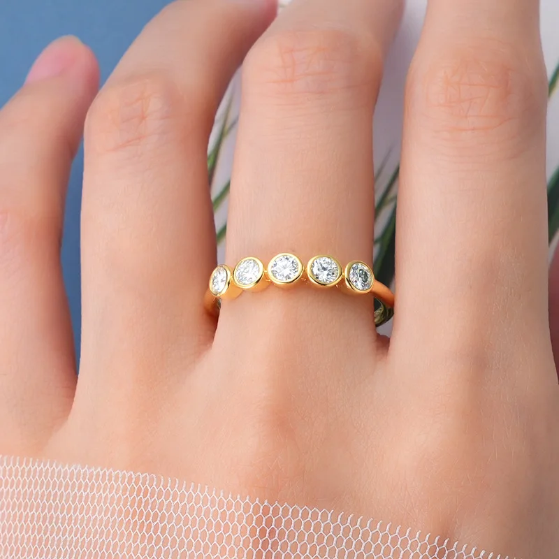 New stylish and versatile ring, pure silver S925, moissanite, niche high-end fashion stackable ring