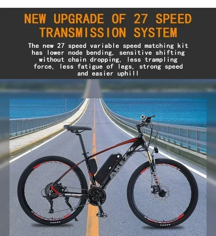 AKEZ Mountain Electric bicycle 500W Motor 48V13AH Lithium battery 50KM/H Adult Electric Bike 27speed urban road electric bicycle