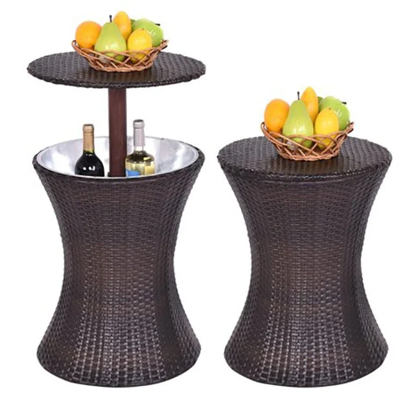 

Outdoor rattan ice bucket table Bar display table Party wedding decoration Ice table Lifting height