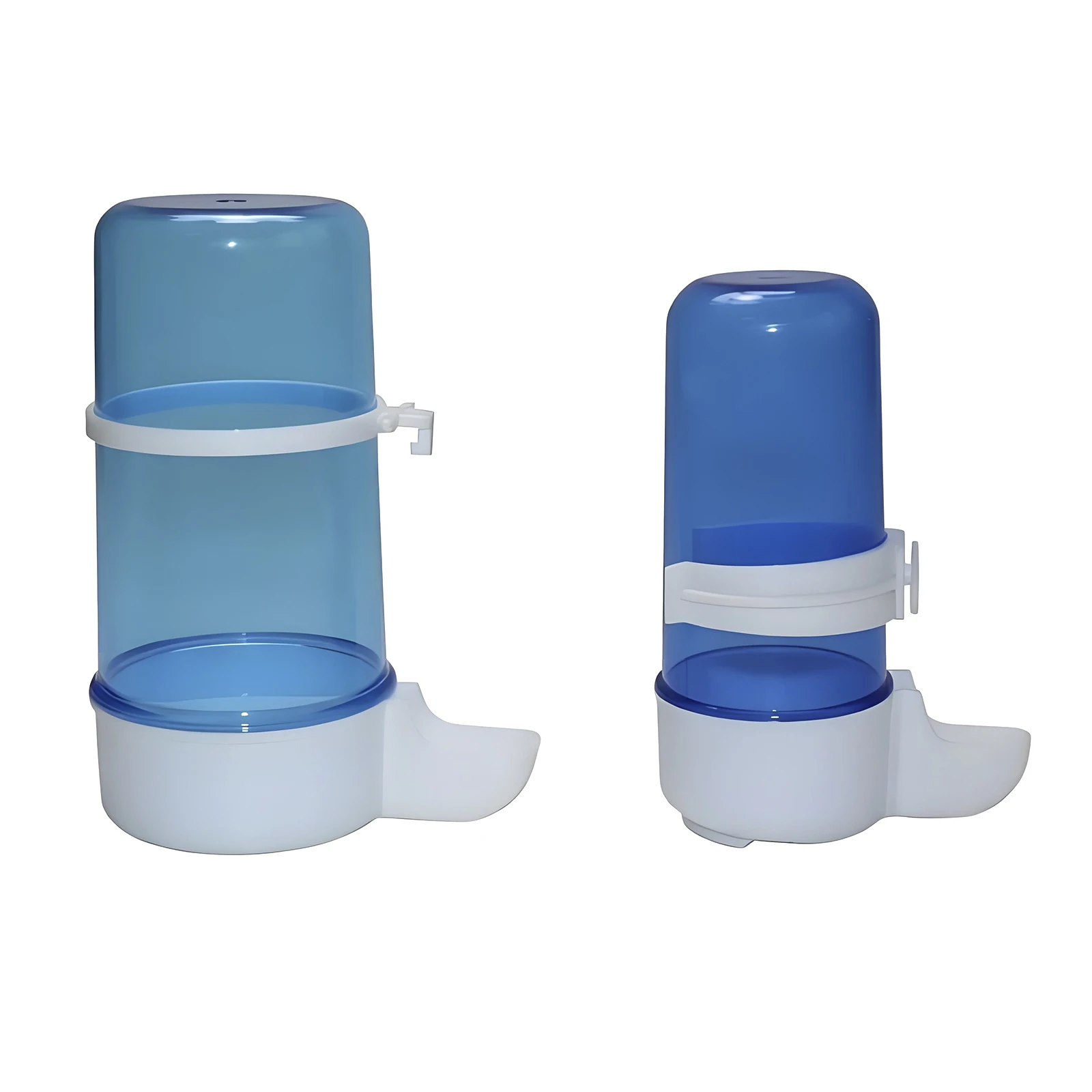 Automatischer Trinkbrunnen und Futterautomat aus Kunststoff für Haustier-Vögel, Hängender Futterkäfig für Papageien, Blaue Sittiche, Tauben, 415ml 240ml – Detail 10