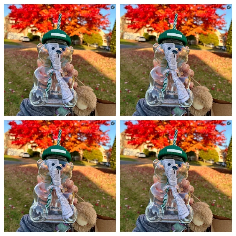 2025 nouveau 500ML dessin animé ours en forme de tasse à café mignon ours tasse tasse en verre avec paille Transparent créatif lait café eau tasses