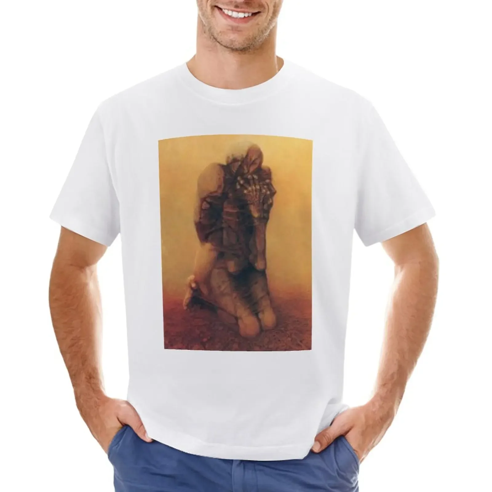 Beksinski T-Shirt tops oversized men clothings